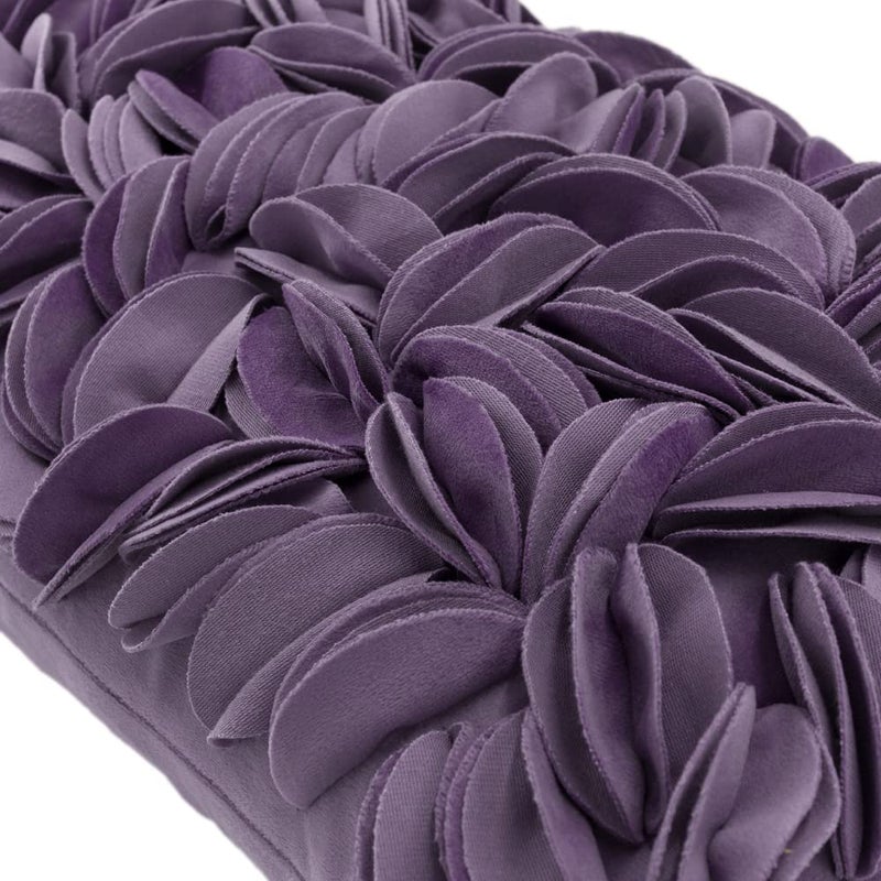 KINGROSE Hand Crafted Stereo Flower Throw Pillow Cover Rectangular Cushion Cover Soft Pillow Case for Sofa Couch Chair Bed Living Room Office 12 x 20 Inches Velvet Purple - Image 3